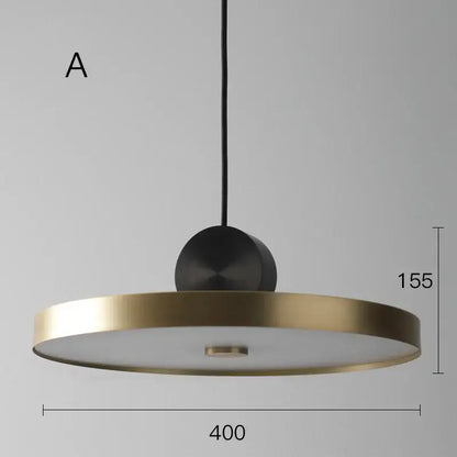 Modern brass and black led pendant light for kitchen