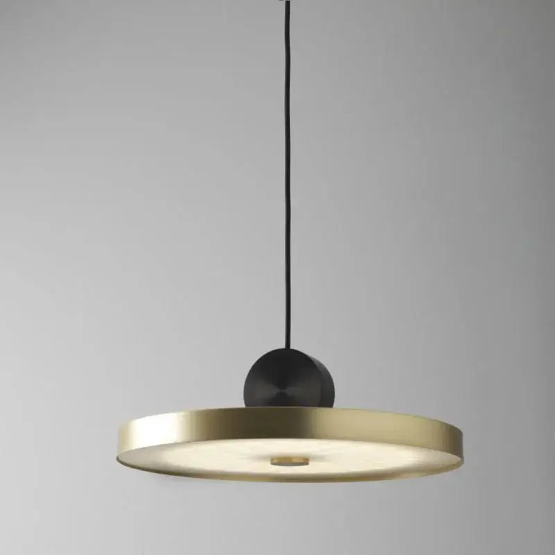 Modern brass and black led pendant light for kitchen