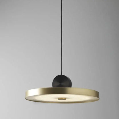 Modern brass and black led pendant light for kitchen