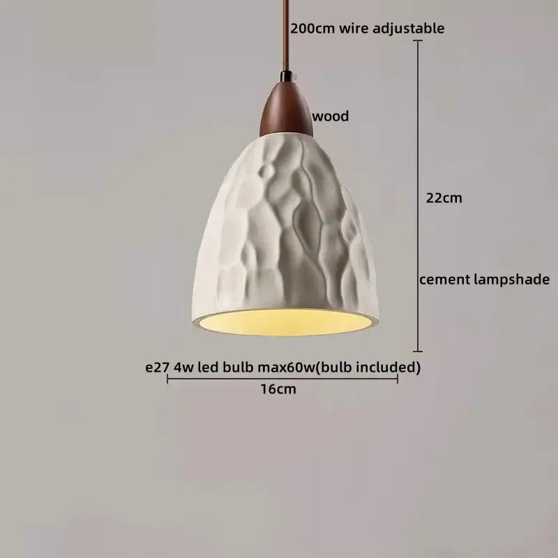 Modern off-white ceramic and wood led pendant lights kitchen set of 6