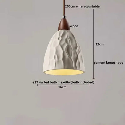 Modern off-white ceramic and wood led pendant lights kitchen set of 6