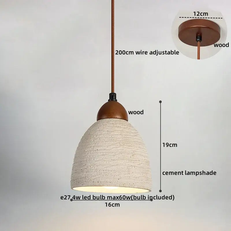 Modern off-white ceramic and wood led pendant lights kitchen set of 6