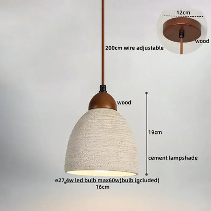 Modern off-white ceramic and wood led pendant lights kitchen set of 6
