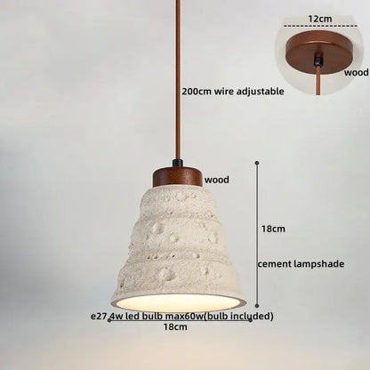 Modern off-white ceramic and wood led pendant lights kitchen set of 6
