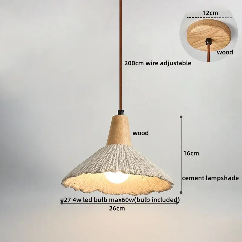 Modern off-white ceramic and wood led pendant lights kitchen set of 6