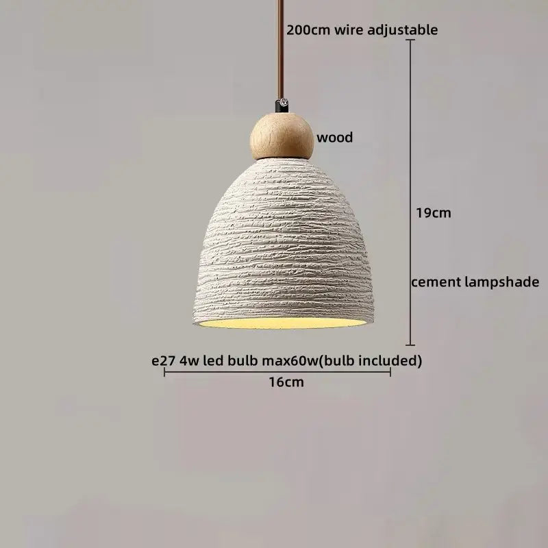 Modern off-white ceramic and wood led pendant lights kitchen set of 6
