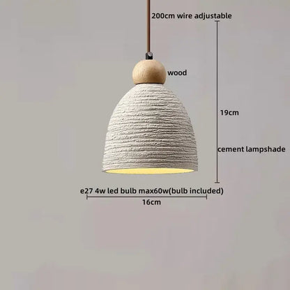 Modern off-white ceramic and wood led pendant lights kitchen set of 6