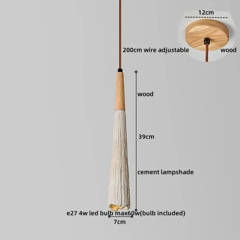 Modern off-white ceramic and wood led pendant lights kitchen set of 6