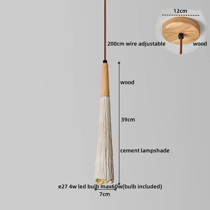Modern off-white ceramic and wood led pendant lights kitchen set of 6