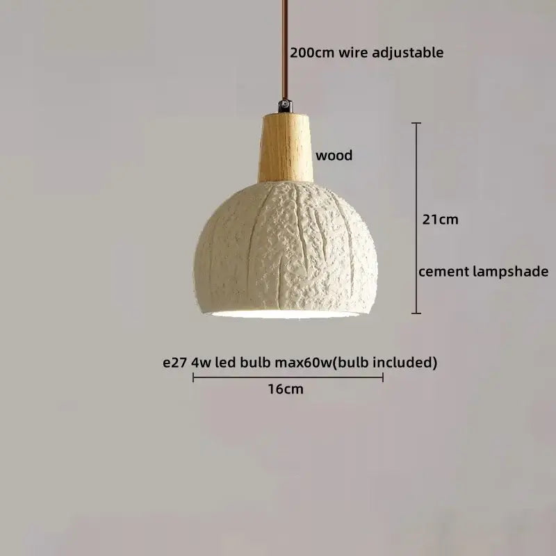 Modern off-white ceramic and wood led pendant lights kitchen set of 6