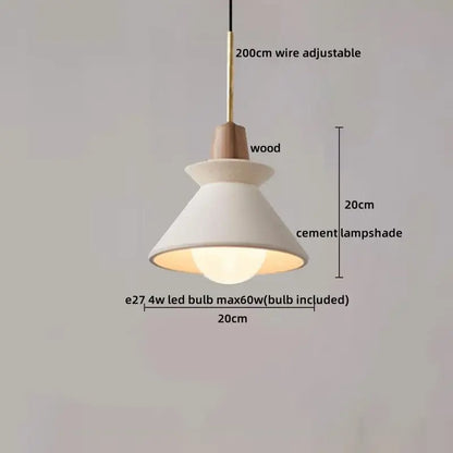 Modern off-white ceramic and wood led pendant lights kitchen set of 6