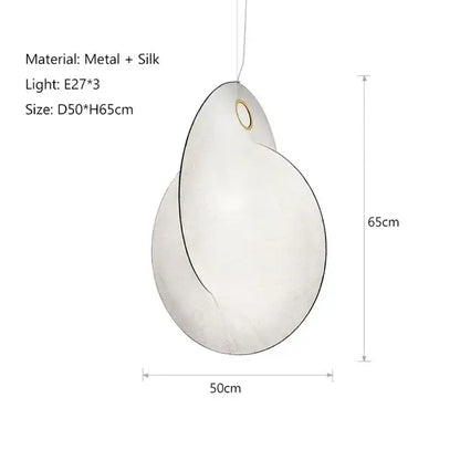 Organic cream paper teardrop led pendant lights for dining room