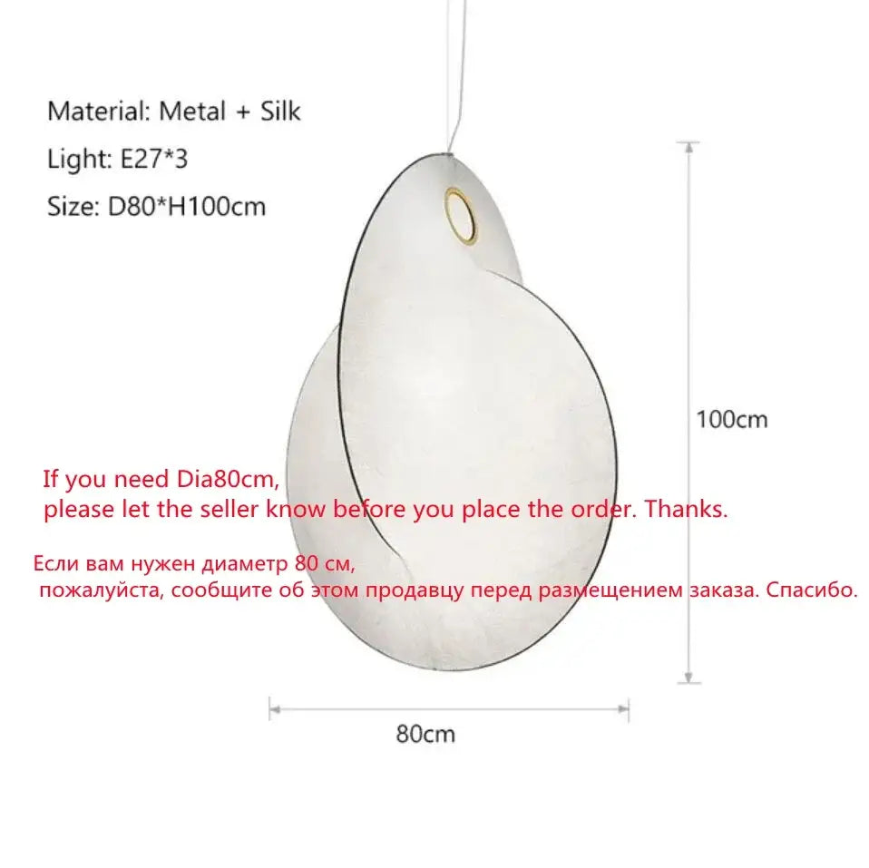 Organic cream paper teardrop led pendant lights for dining room