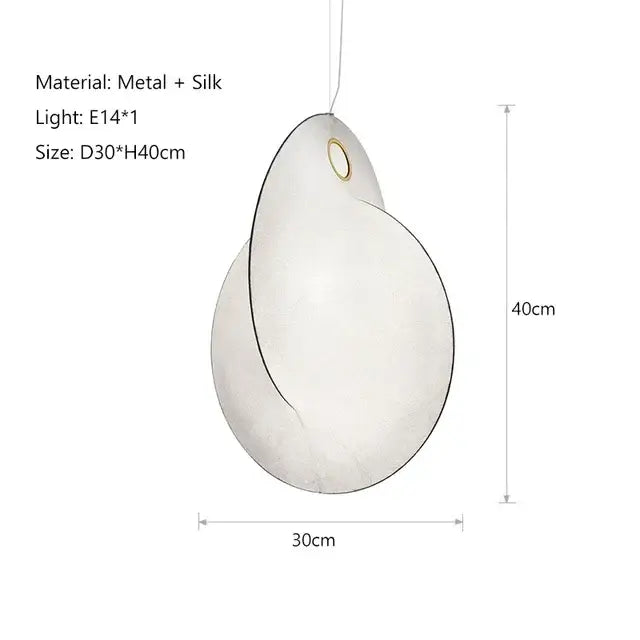 Organic cream paper teardrop led pendant lights for dining room
