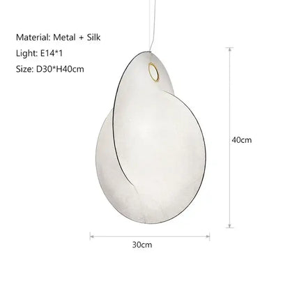 Organic cream paper teardrop led pendant lights for dining room