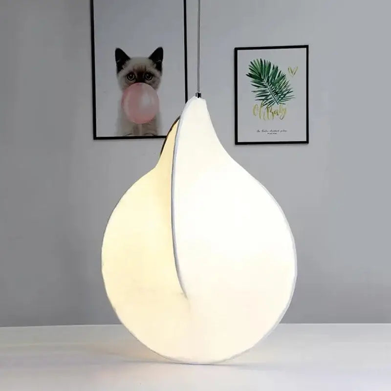 Organic cream paper teardrop led pendant lights for dining room