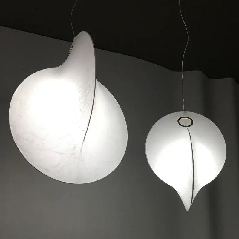 Organic cream paper teardrop led pendant lights for dining room
