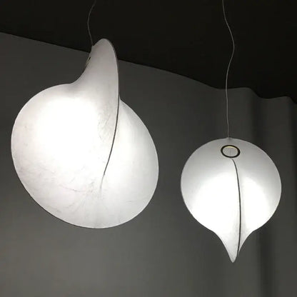 Organic cream paper teardrop led pendant lights for dining room