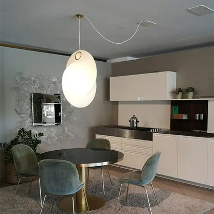 Organic cream paper teardrop led pendant lights for dining room