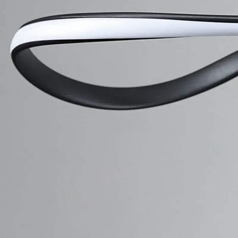Modern black & white curved led pendant light for dining room