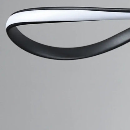 Modern black & white curved led pendant light for dining room