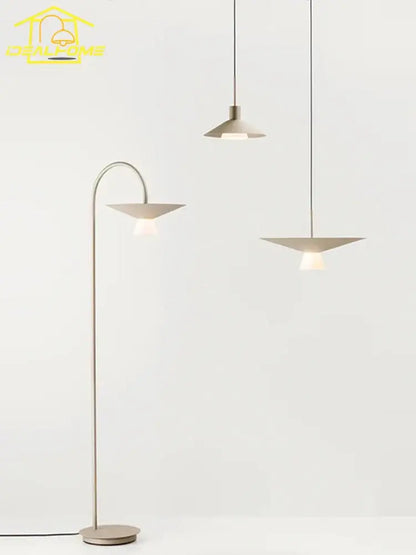 Modern minimalist off white and gold led pendant light dining room