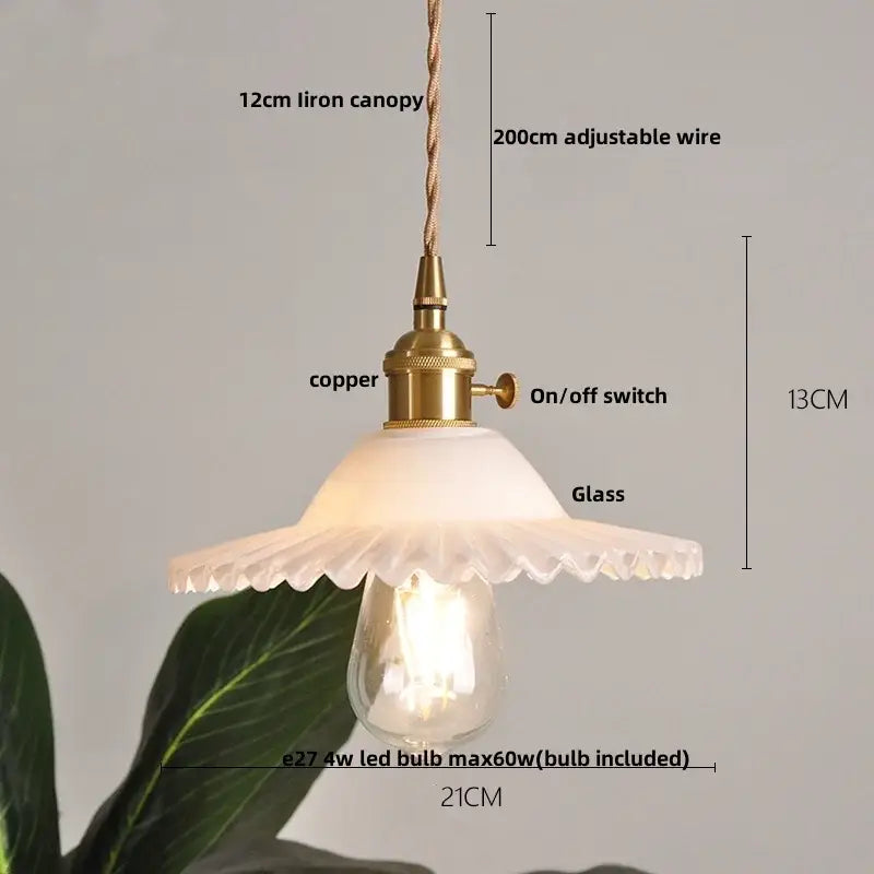 Modern leaf green glass and walnut led pendant light dining room