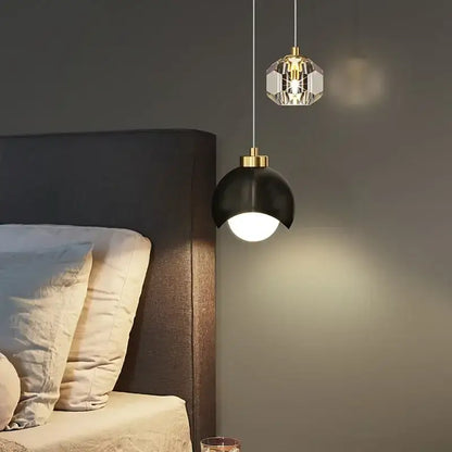 Luxury gold crystal led pendant lights for bedroom and living room