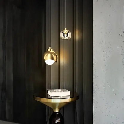 Luxury gold crystal led pendant lights for bedroom and living room