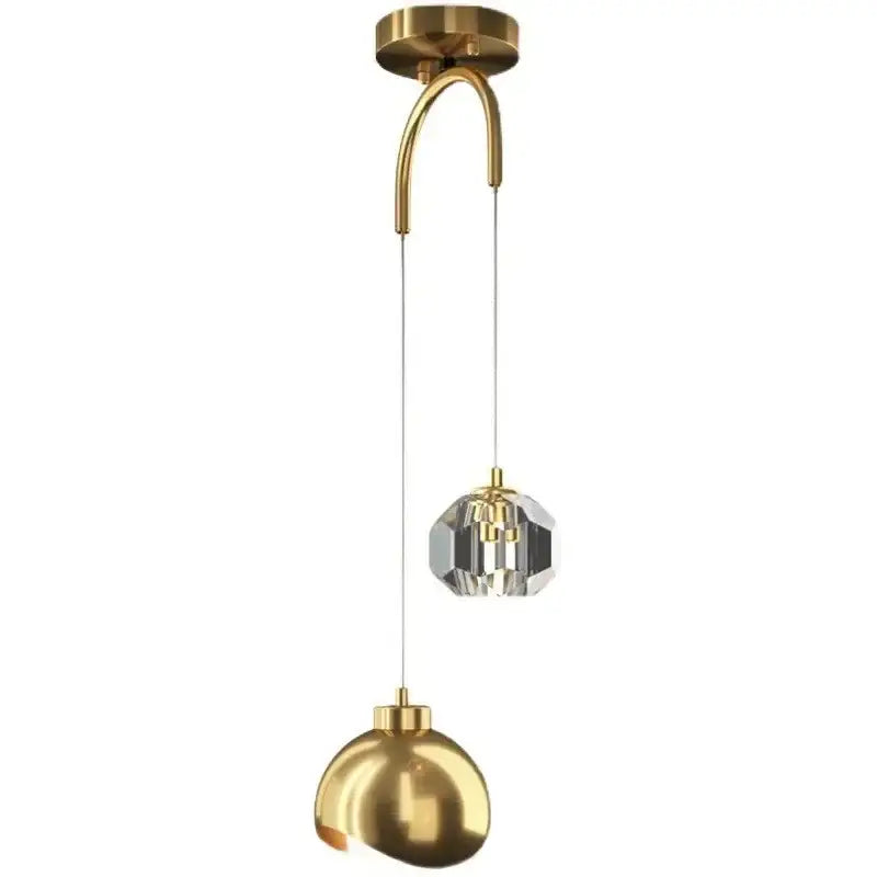 Luxury gold crystal led pendant lights for bedroom and living room