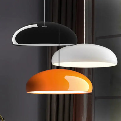 Modern black white & orange led pendant lights dining room