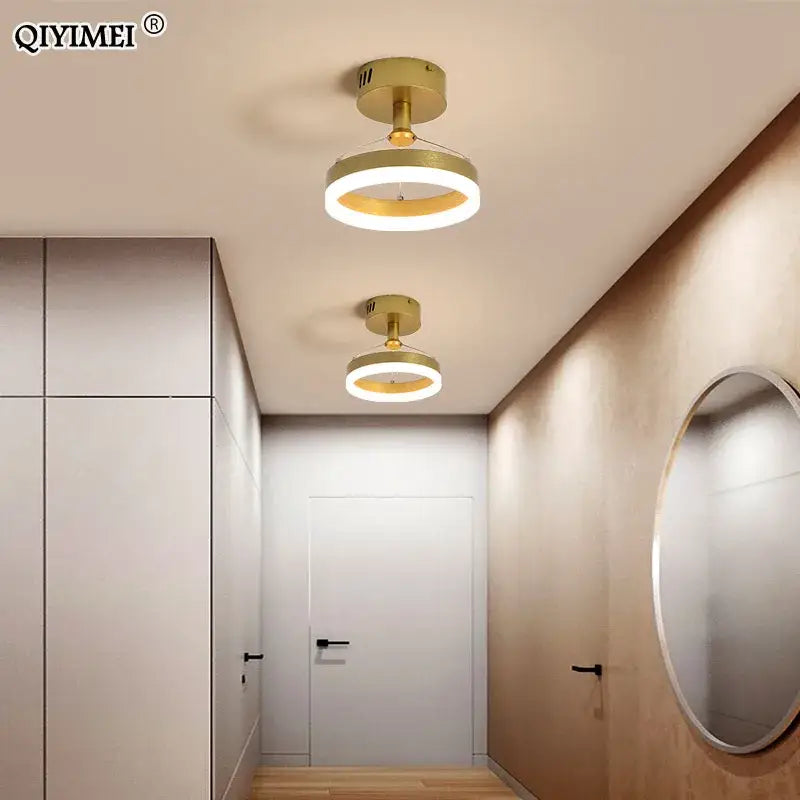 Modern gold triple ring led pendant lights dining room fixture