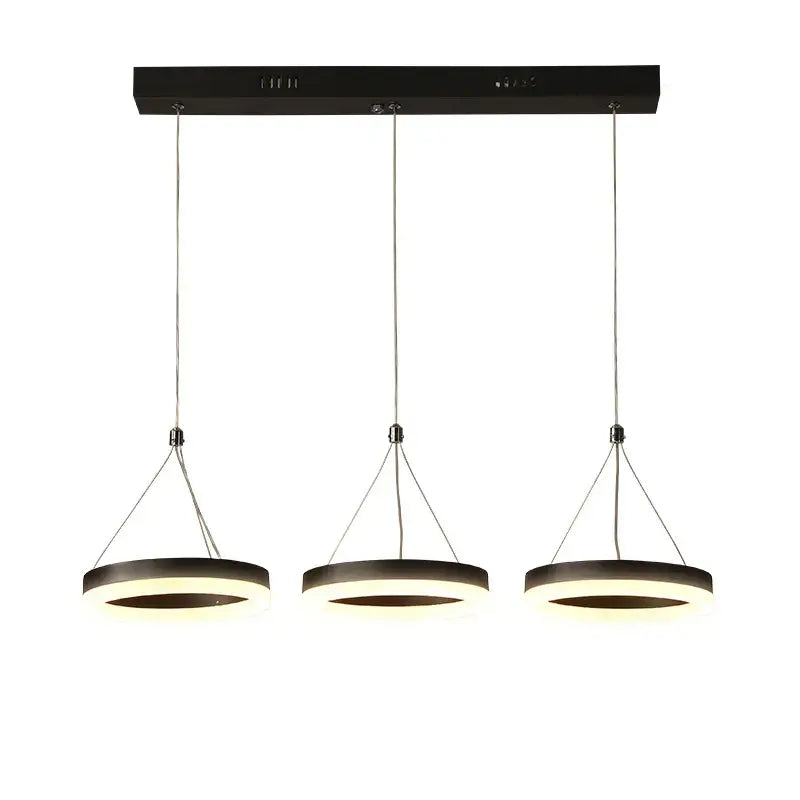 Modern gold triple ring led pendant lights dining room fixture