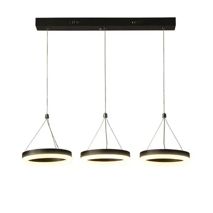 Modern gold triple ring led pendant lights dining room fixture