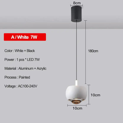Modern metallic teardrop led pendant kitchen light