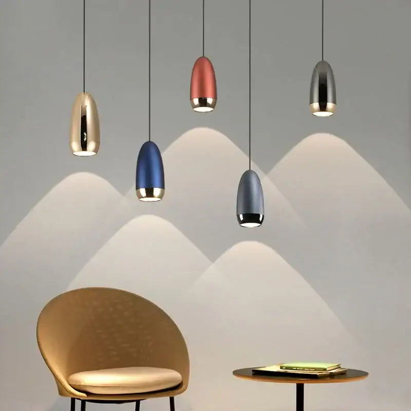 Modern metallic teardrop led pendant kitchen light