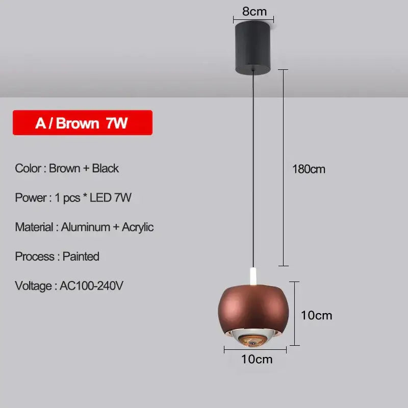 Modern metallic teardrop led pendant kitchen light