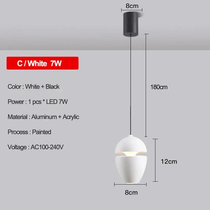 Modern metallic teardrop led pendant kitchen light