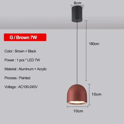 Modern metallic teardrop led pendant kitchen light