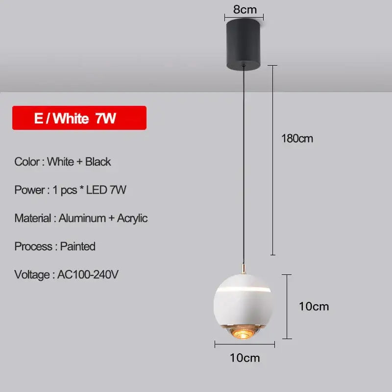 Modern metallic teardrop led pendant kitchen light