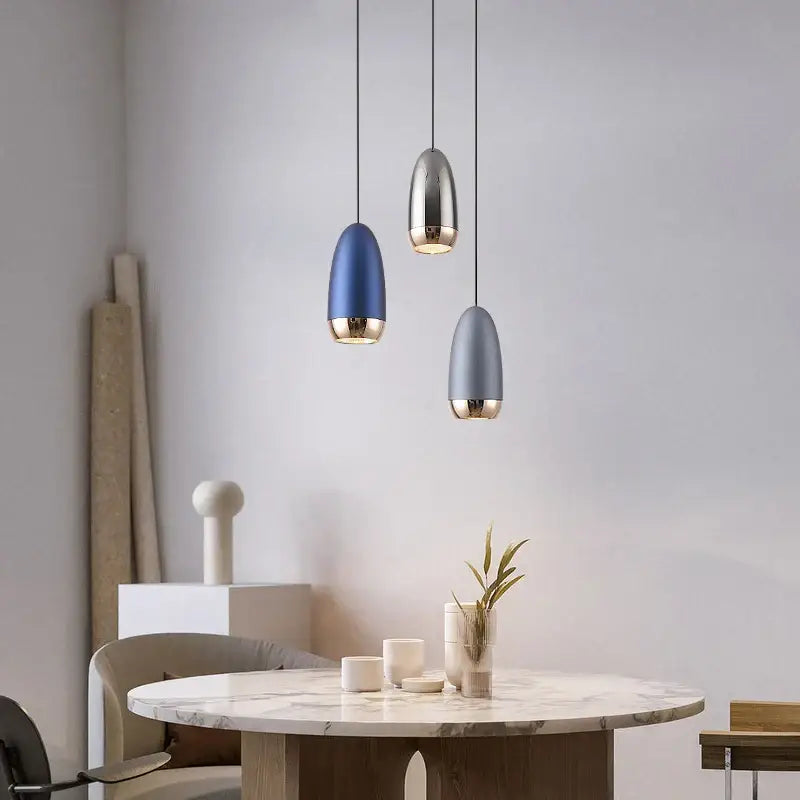 Modern metallic teardrop led pendant kitchen light