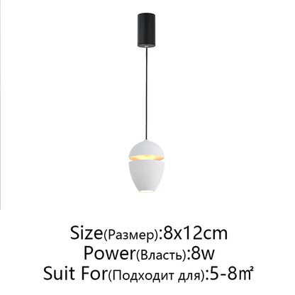Minimalist white ceramic teardrop led pendant light for bedroom