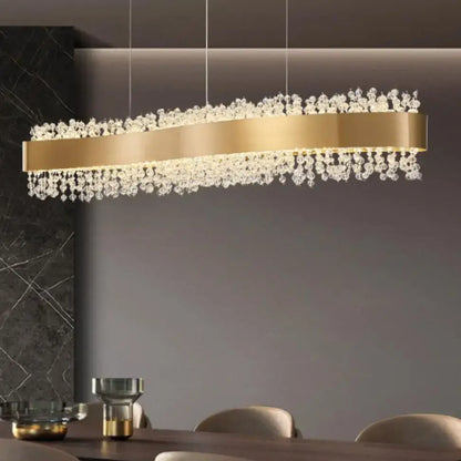 Modern gold crystal led pendant lights for dining room