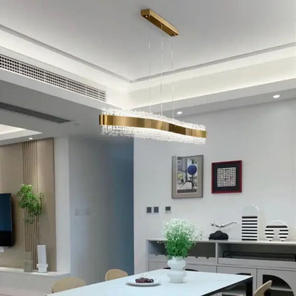 Modern gold crystal led pendant lights for dining room