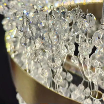 Modern gold crystal led pendant lights for dining room