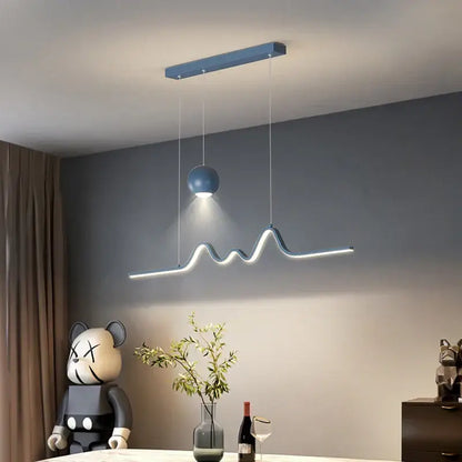 Modern wave white led pendant light dining room with sphere bulb