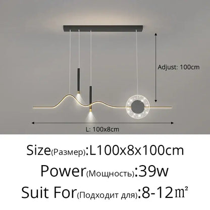Modern wave white led pendant light dining room with sphere bulb