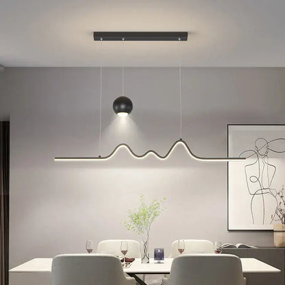 Modern wave white led pendant light dining room with sphere bulb