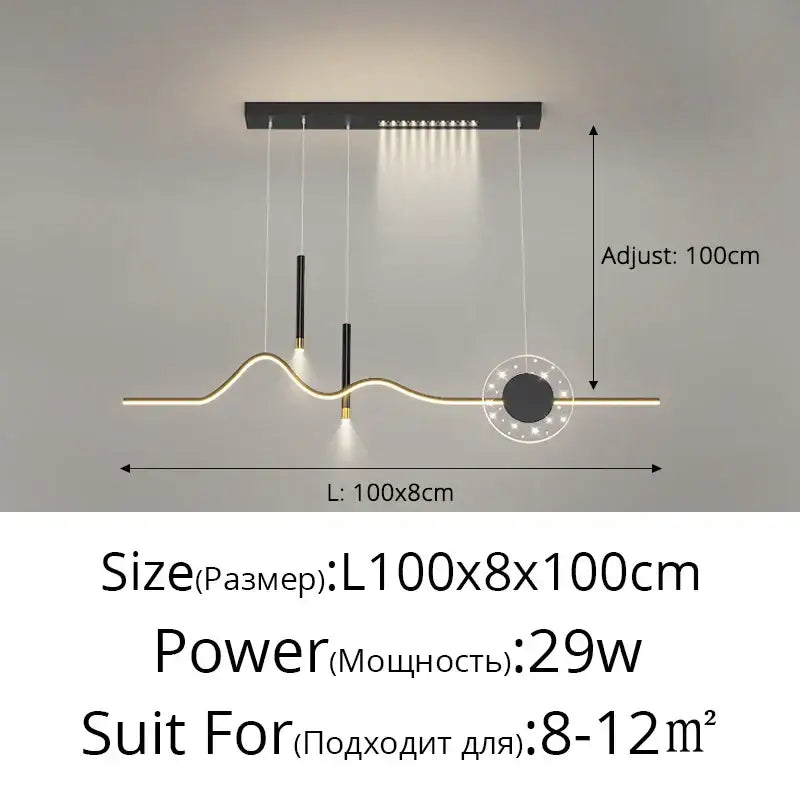 Modern wave white led pendant light dining room with sphere bulb