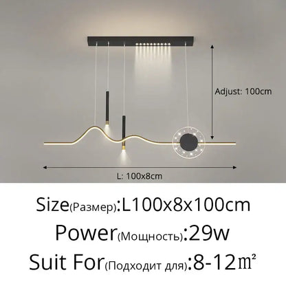 Modern wave white led pendant light dining room with sphere bulb